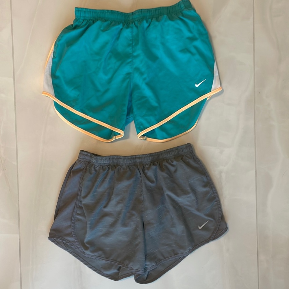 Nike Girls Shorts Lot of 2 Size L Excellent Condition Gray and Blue